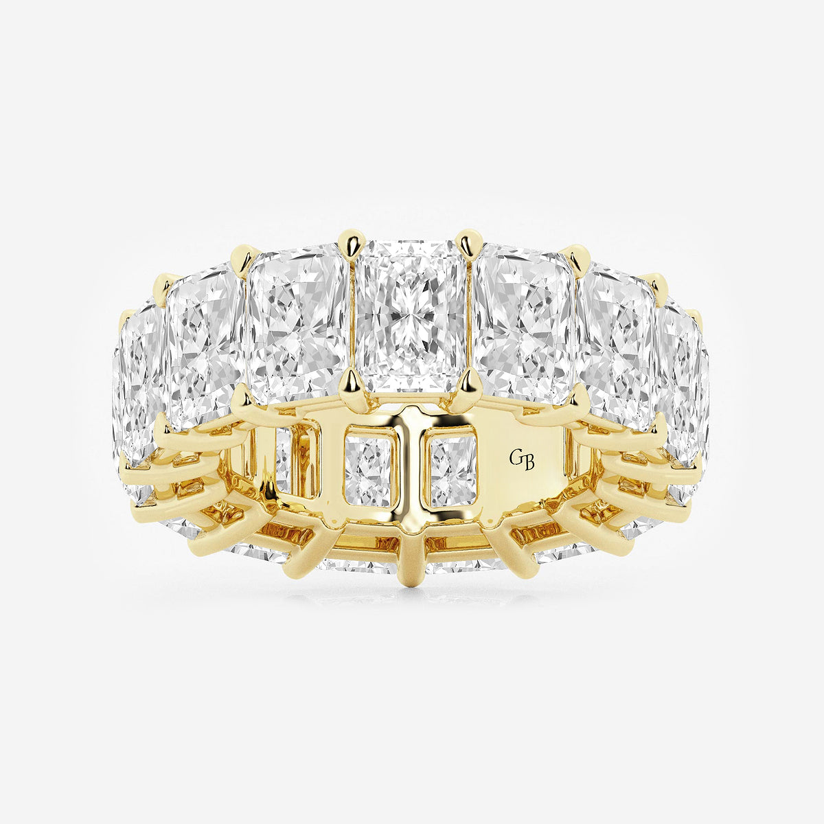 GWA020 - product video for 15 ctw Radiant Lab Grown Diamond Cut Luxe Eternity Band - 7.2mm Width