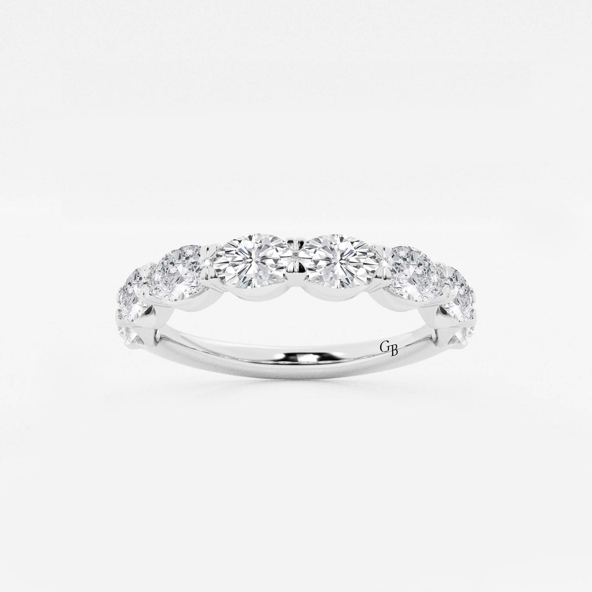 GWA021 - 1 1/2 ctw Oval Lab Grown Diamond East-West Anniversary Band