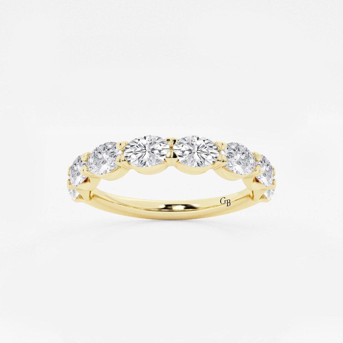 GWA021 - 1 1/2 ctw Oval Lab Grown Diamond East-West Anniversary Band