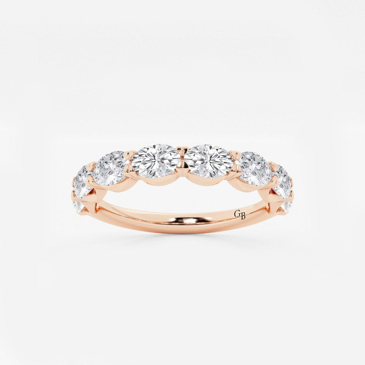 GWA021 - 1 1/2 ctw Oval Lab Grown Diamond East-West Anniversary Band