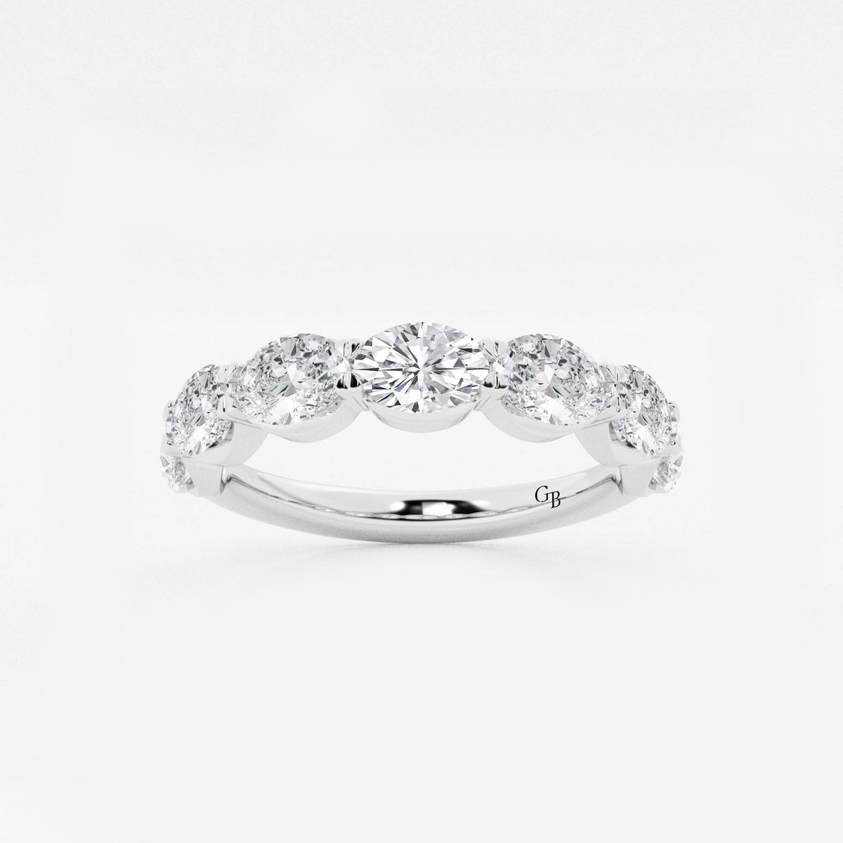 GWA021 - 2 ctw Oval Lab Grown Diamond East-West Anniversary Band
