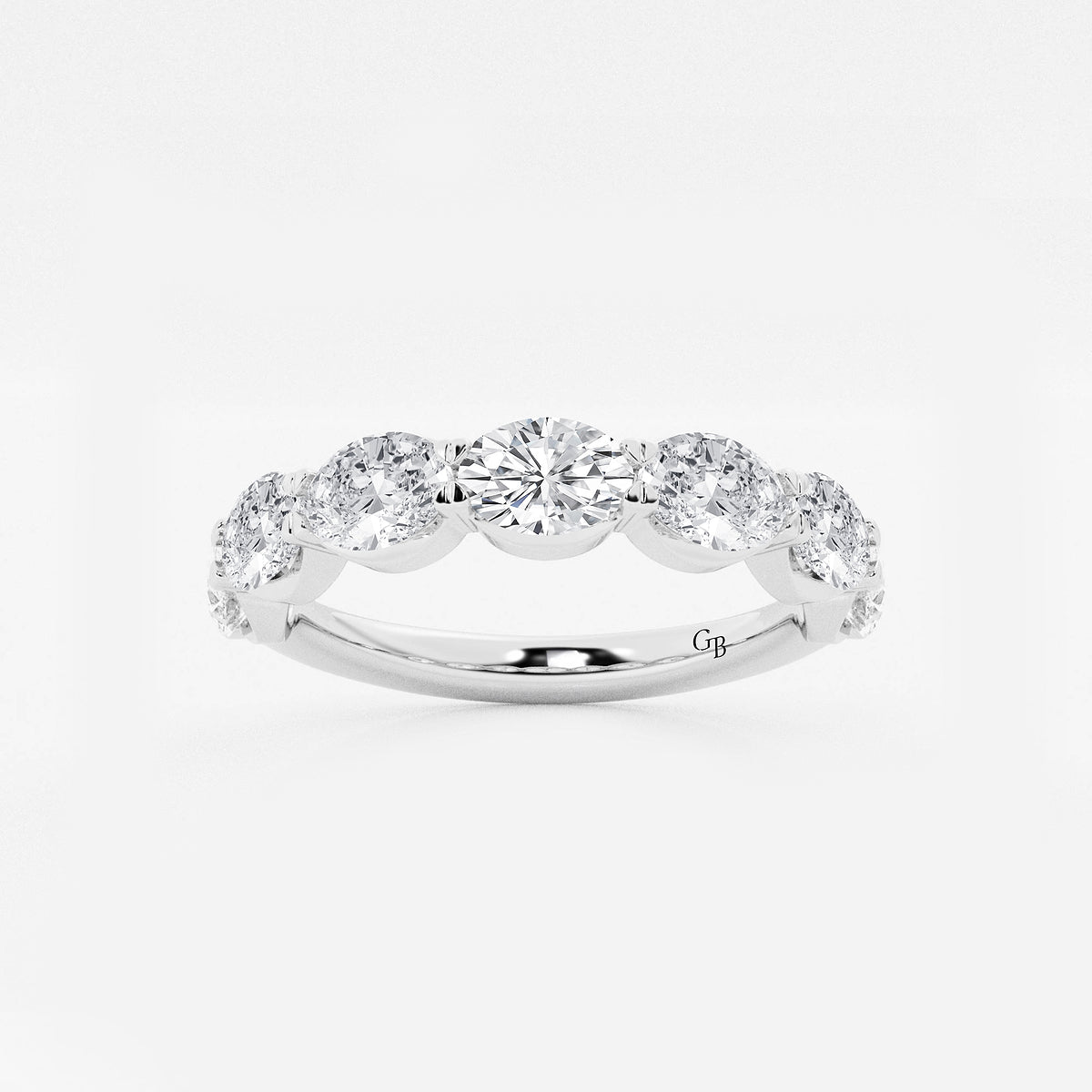 GWA021 - product video for 2 ctw Oval Lab Grown Diamond East-West Anniversary Band