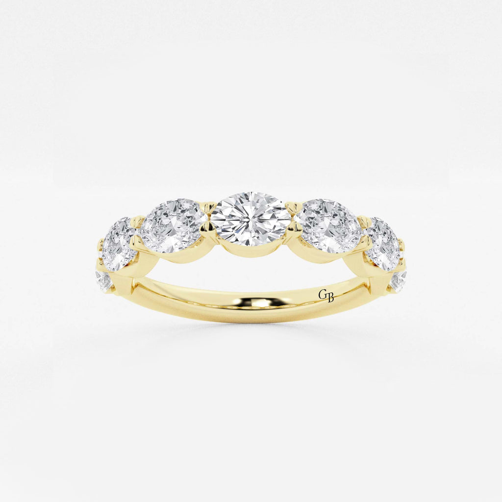 GWA021 - 2 ctw Oval Lab Grown Diamond East-West Anniversary Band