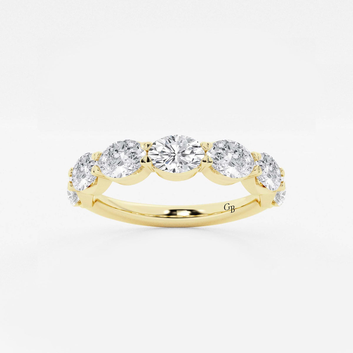 GWA021 - 2 ctw Oval Lab Grown Diamond East-West Anniversary Band