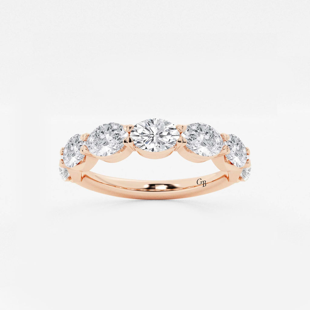 GWA021 - 2 ctw Oval Lab Grown Diamond East-West Anniversary Band