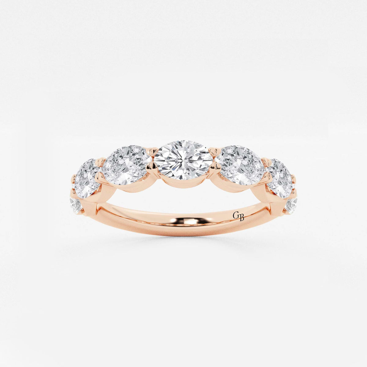 GWA021 - 2 ctw Oval Lab Grown Diamond East-West Anniversary Band