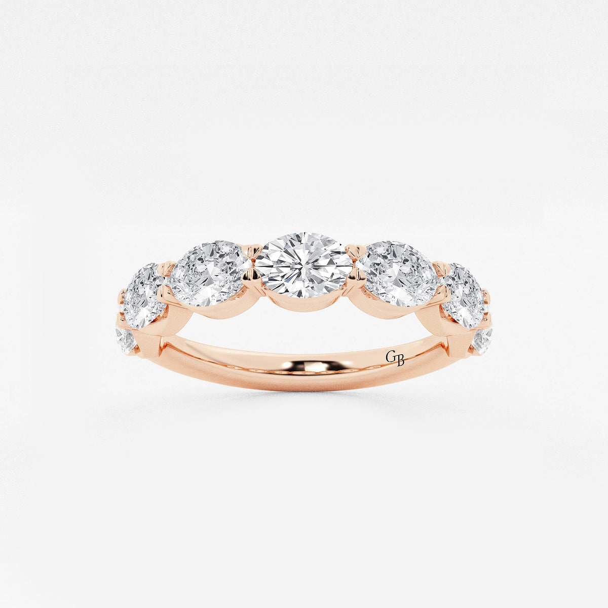 GWA021 - product video for 2 ctw Oval Lab Grown Diamond East-West Anniversary Band