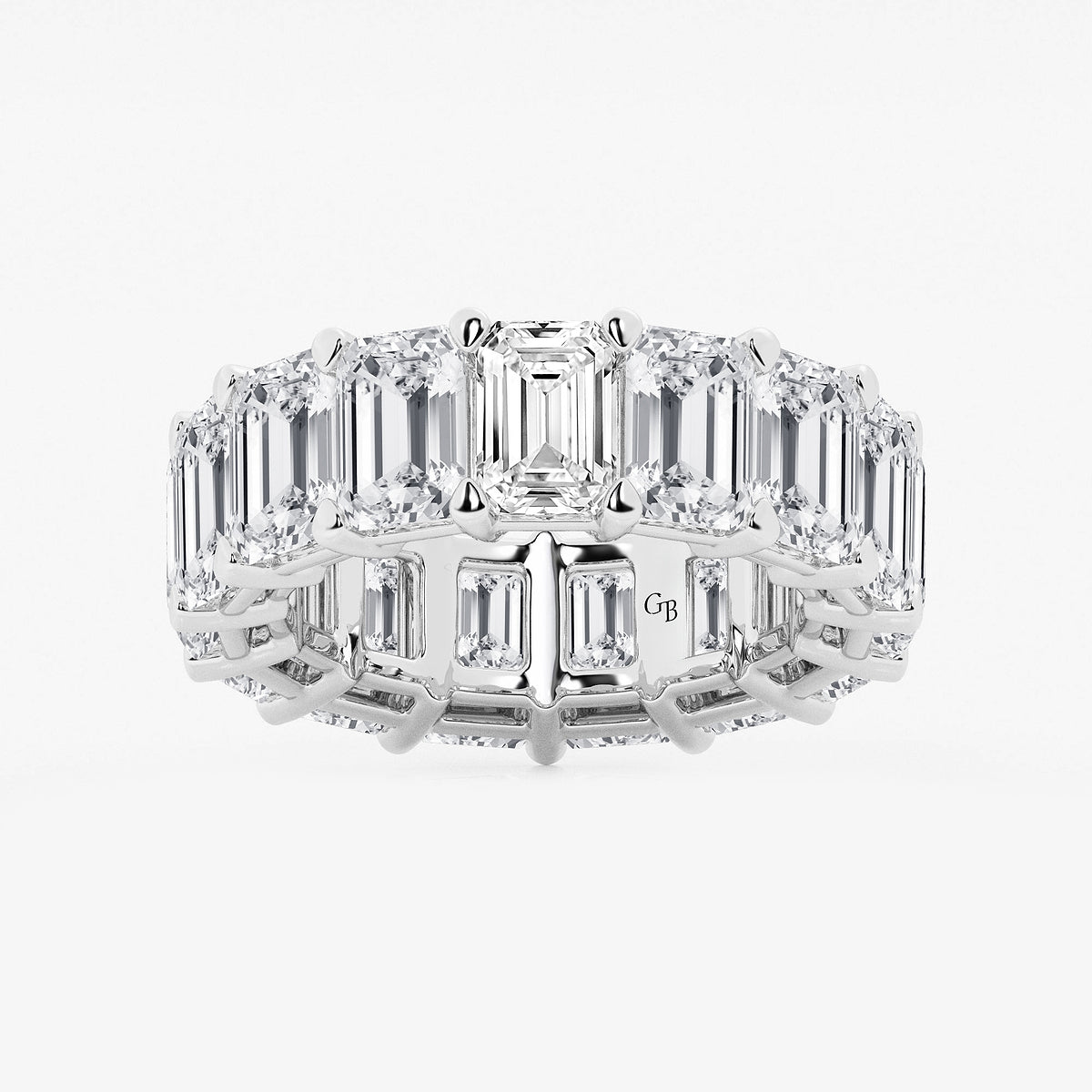 GWA022 - product video for 15 ctw Emerald Lab Grown Diamond Cut Luxe Eternity Band - 6.8mm Width