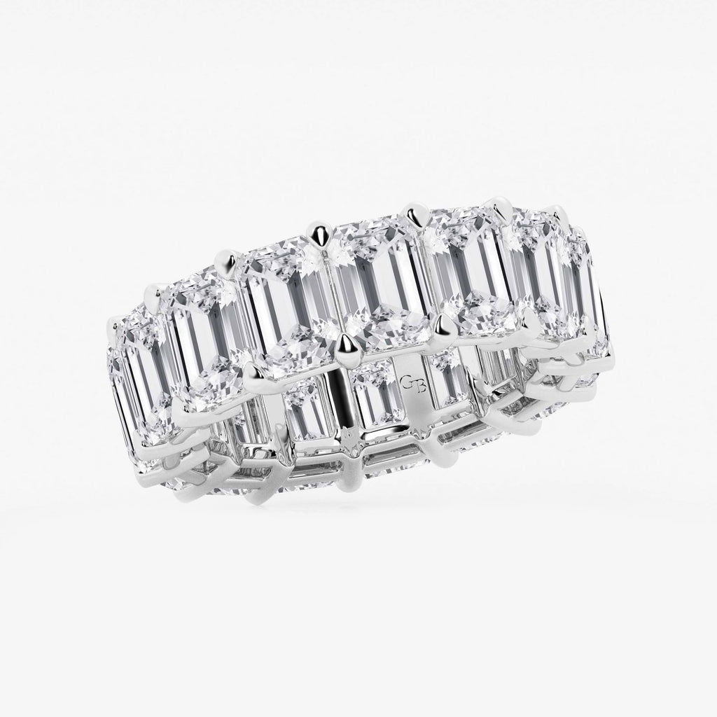 GWA022 - Additional Image 1 for  15 ctw Emerald Lab Grown Diamond Cut Luxe Eternity Band - 6.8mm Width