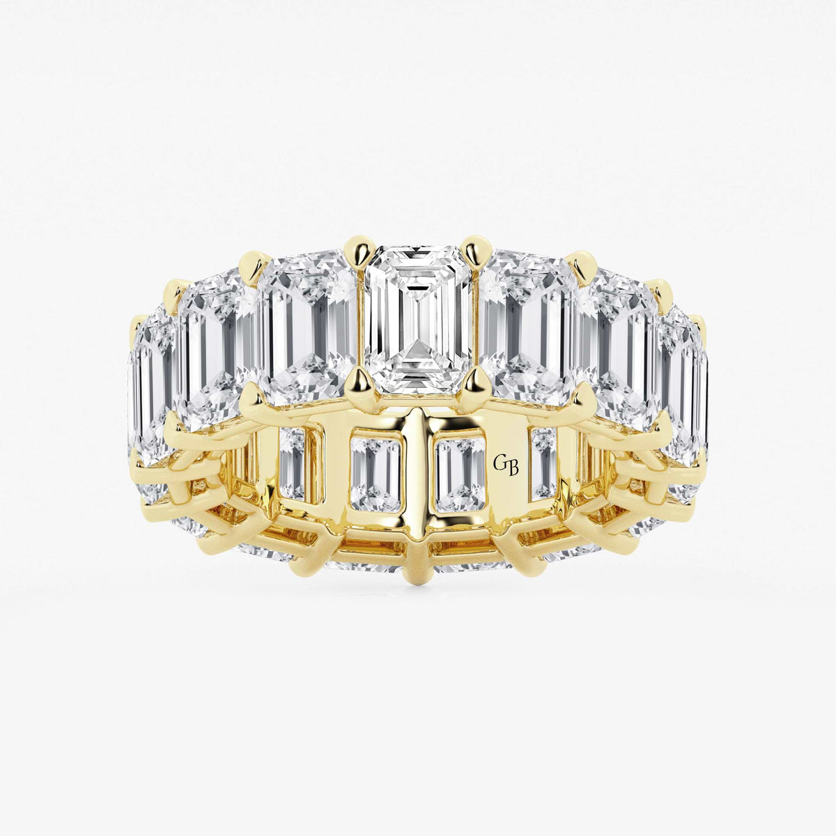 GWA022 - 15 ctw Emerald Lab Grown Diamond Cut Luxe Eternity Band - 6.8mm Width