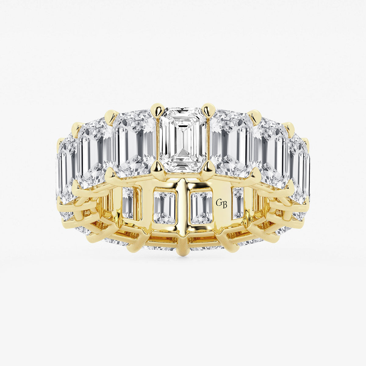 GWA022 - product video for 15 ctw Emerald Lab Grown Diamond Cut Luxe Eternity Band - 6.8mm Width