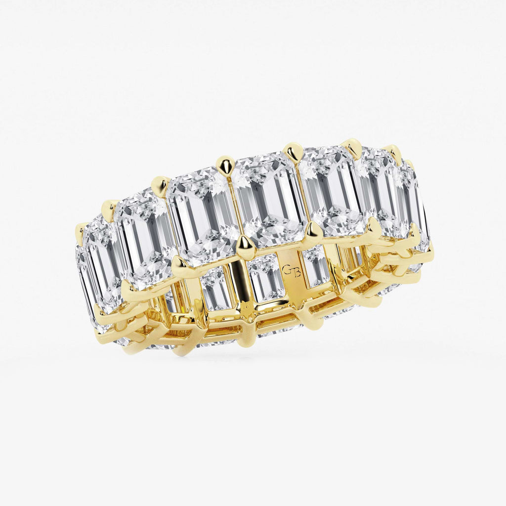GWA022 - Additional Image 1 for  15 ctw Emerald Lab Grown Diamond Cut Luxe Eternity Band - 6.8mm Width
