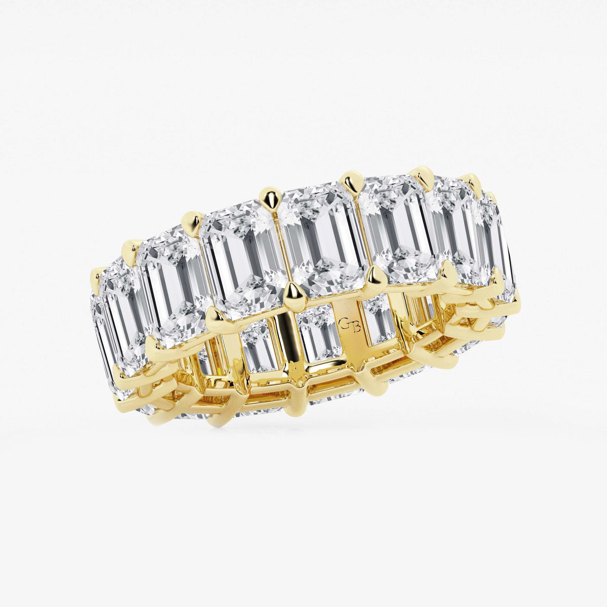 GWA022 - Additional Image 1 for  15 ctw Emerald Lab Grown Diamond Cut Luxe Eternity Band - 6.8mm Width