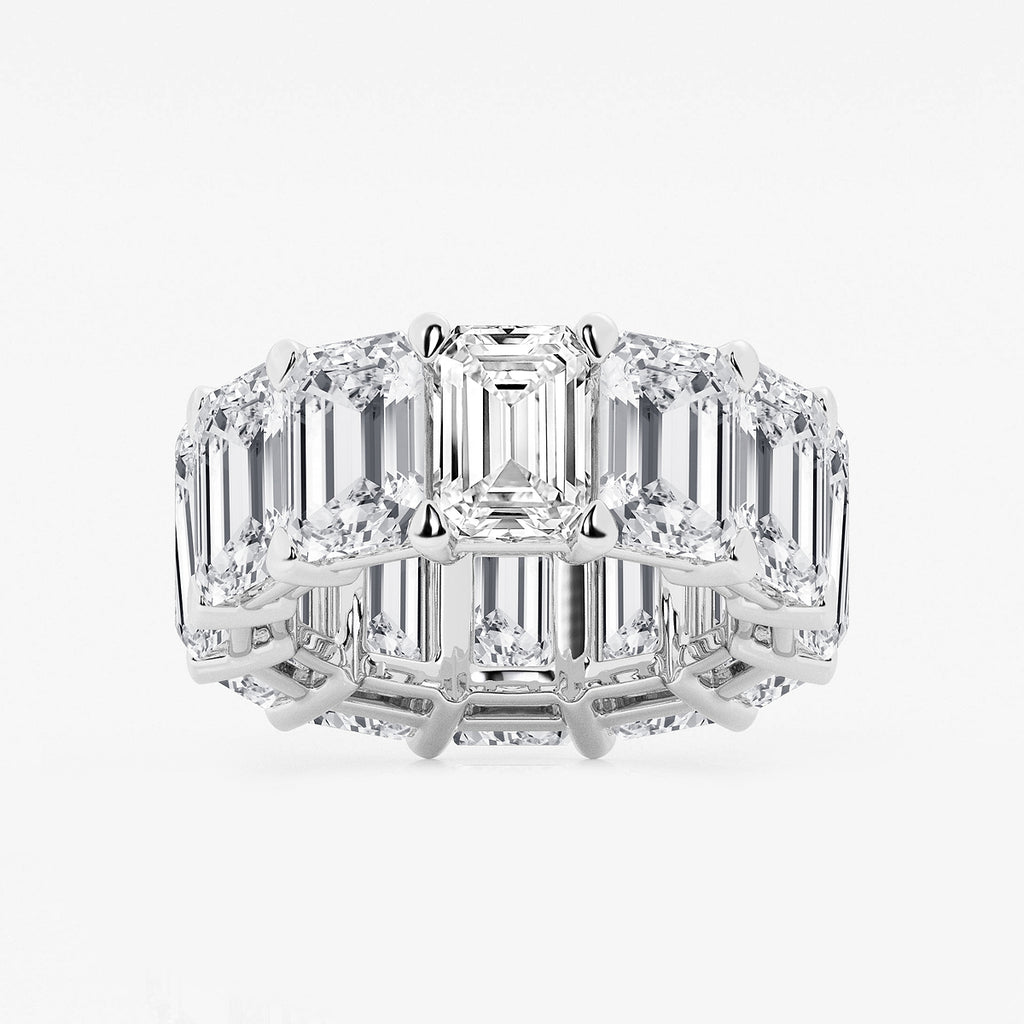 GWA022 - product video for 25 1/5 ctw Emerald Lab Grown Diamond Cut Luxe Eternity Band - 8.7mm Width