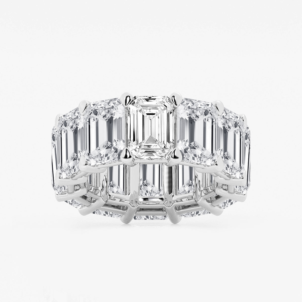 GWA022 - product video for 25 1/5 ctw Emerald Lab Grown Diamond Cut Luxe Eternity Band - 8.7mm Width