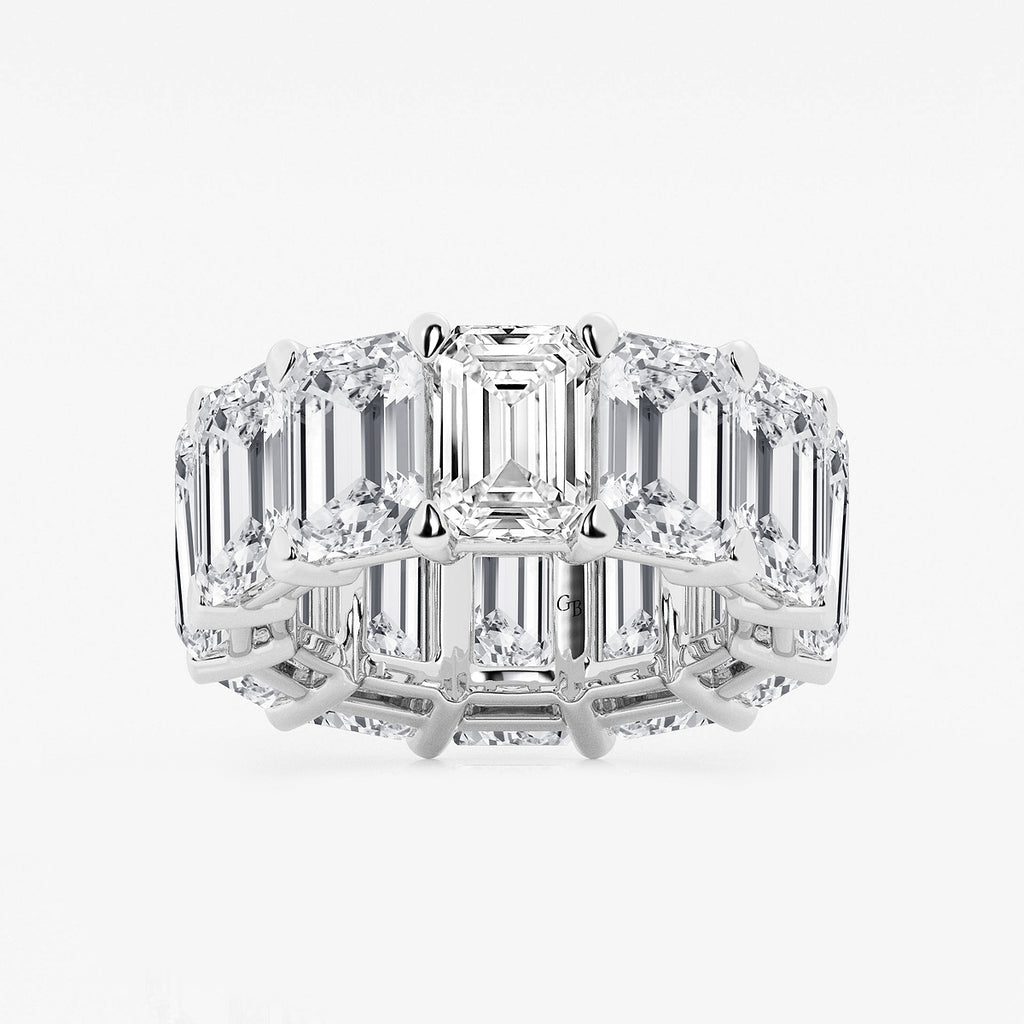 GWA022 - product video for 25 1/5 ctw Emerald Lab Grown Diamond Cut Luxe Eternity Band - 8.7mm Width