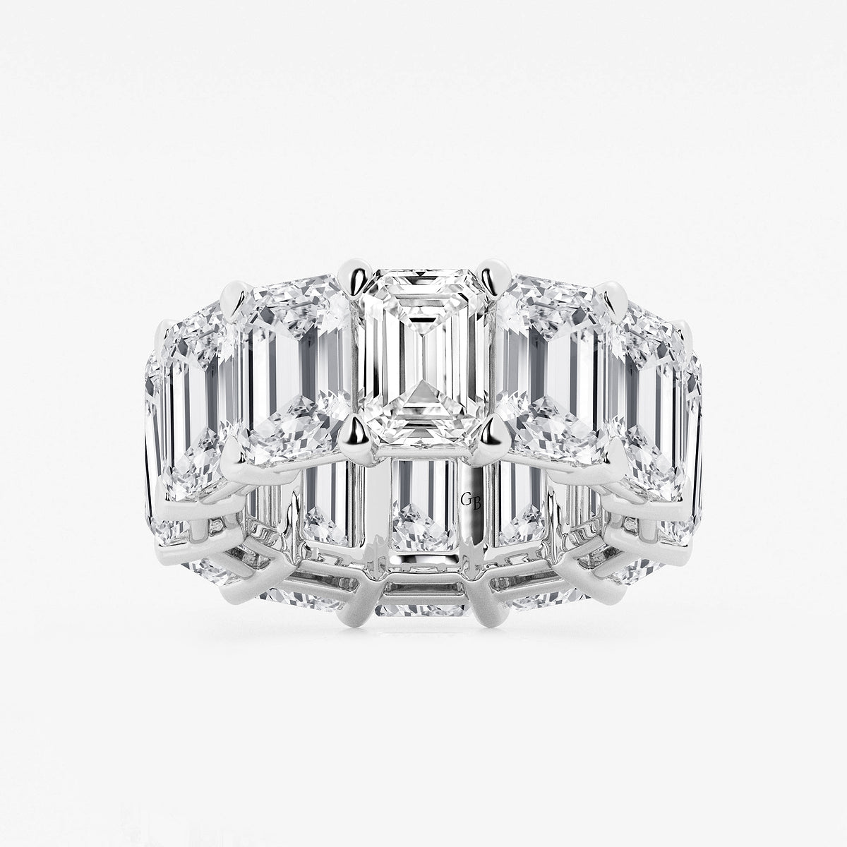 GWA022 - product video for 25 1/5 ctw Emerald Lab Grown Diamond Cut Luxe Eternity Band - 8.7mm Width