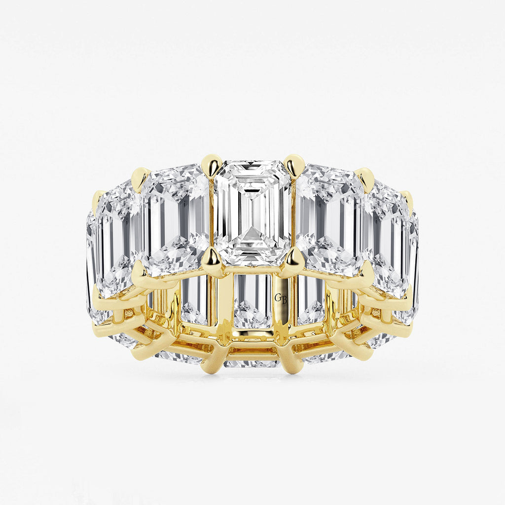 GWA022 - product video for 25 1/5 ctw Emerald Lab Grown Diamond Cut Luxe Eternity Band - 8.7mm Width