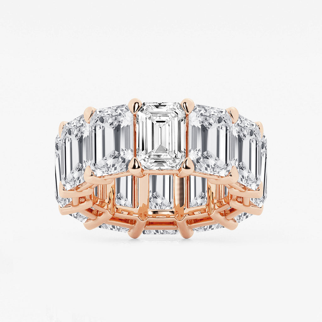 GWA022 - product video for 25 1/5 ctw Emerald Lab Grown Diamond Cut Luxe Eternity Band - 8.7mm Width