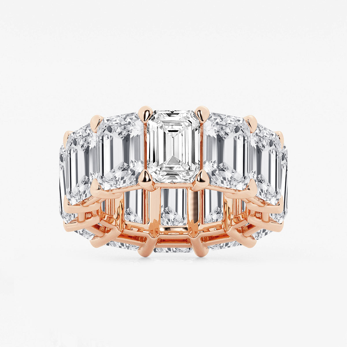 GWA022 - product video for 25 1/5 ctw Emerald Lab Grown Diamond Cut Luxe Eternity Band - 8.7mm Width