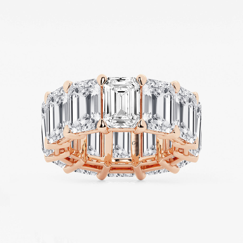 GWA022 - product video for 25 1/5 ctw Emerald Lab Grown Diamond Cut Luxe Eternity Band - 8.7mm Width