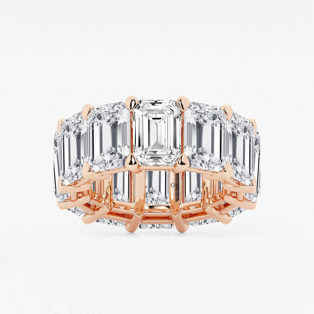 GWA022 - product video for 25 1/5 ctw Emerald Lab Grown Diamond Cut Luxe Eternity Band - 8.7mm Width