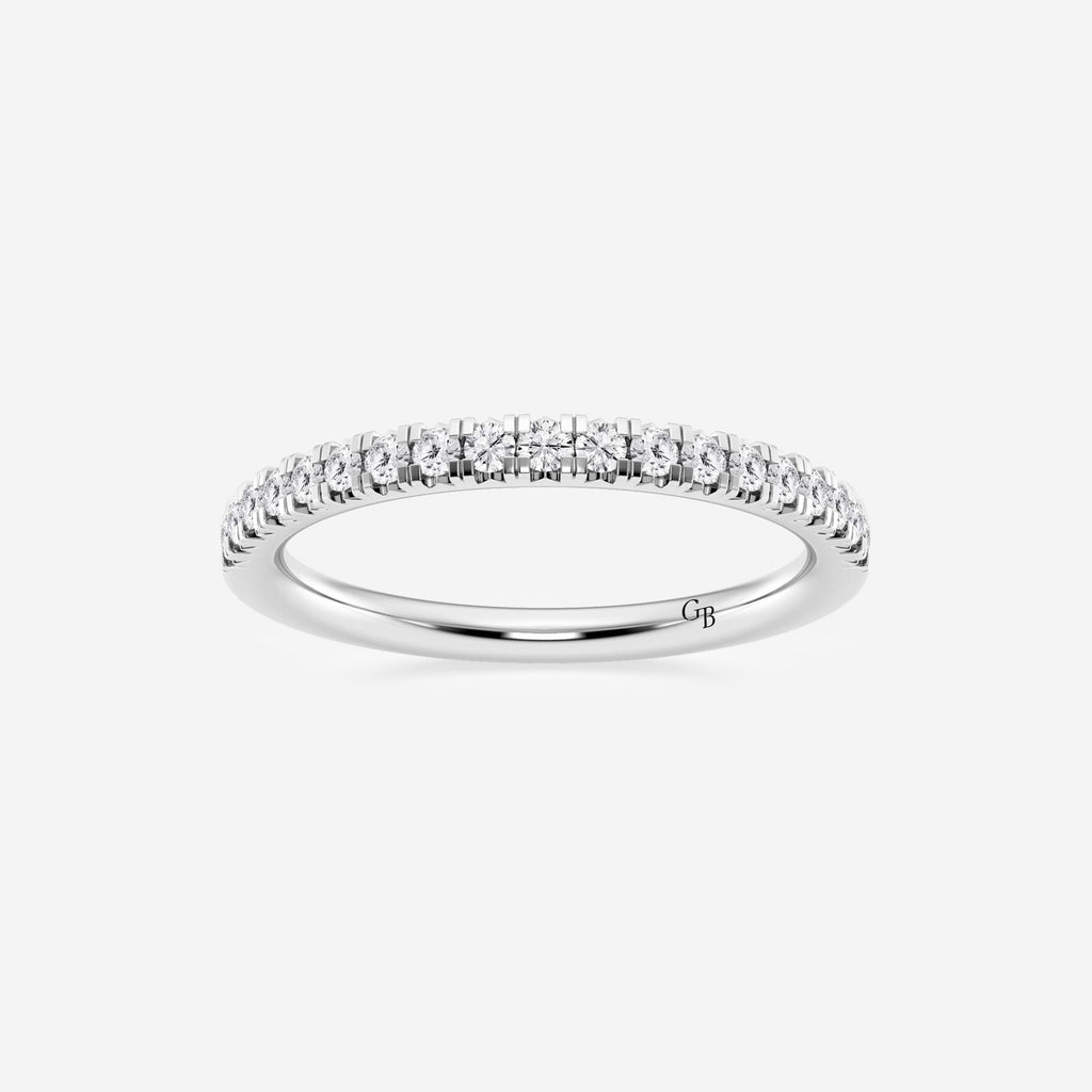 GWA023 - 1/4 ctw Round Lab Grown Diamond French Pave Wedding Band