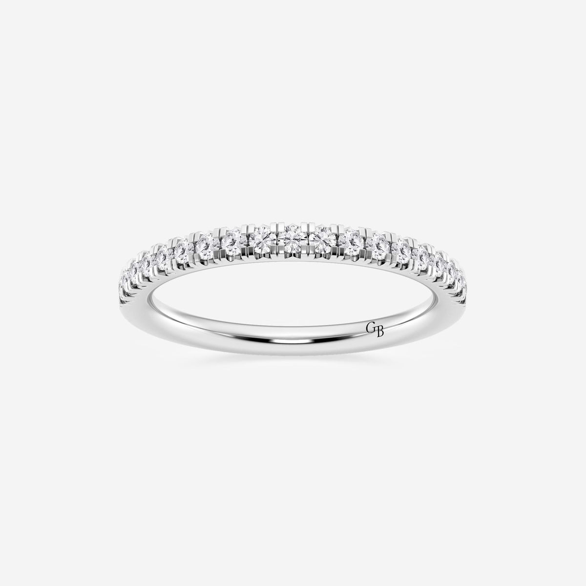 GWA023 - 1/4 ctw Round Lab Grown Diamond French Pave Wedding Band