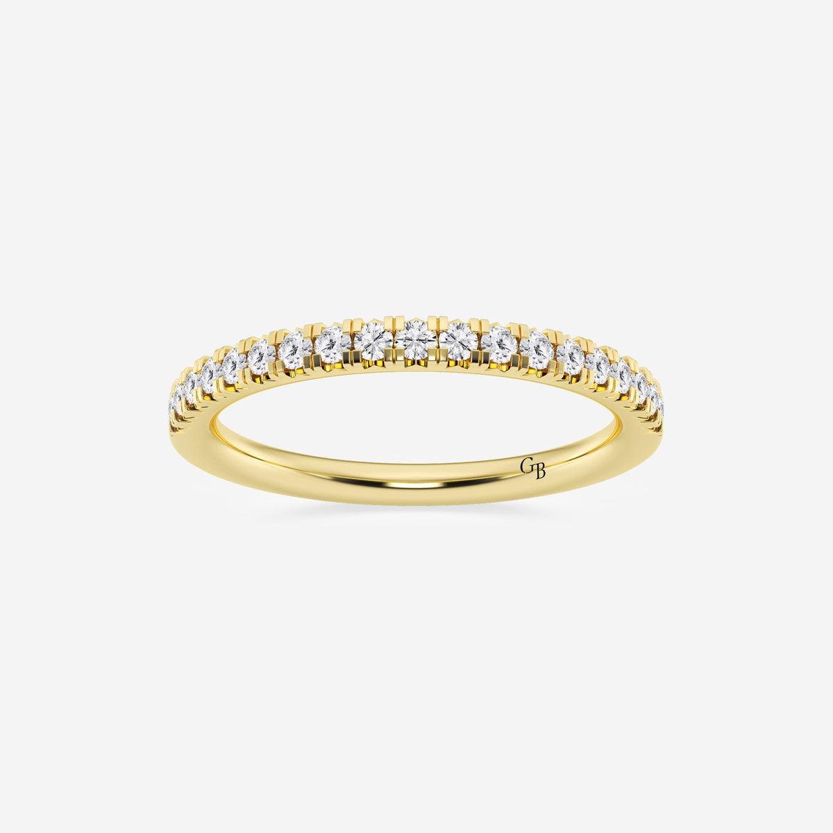 GWA023 - 1/4 ctw Round Lab Grown Diamond French Pave Wedding Band
