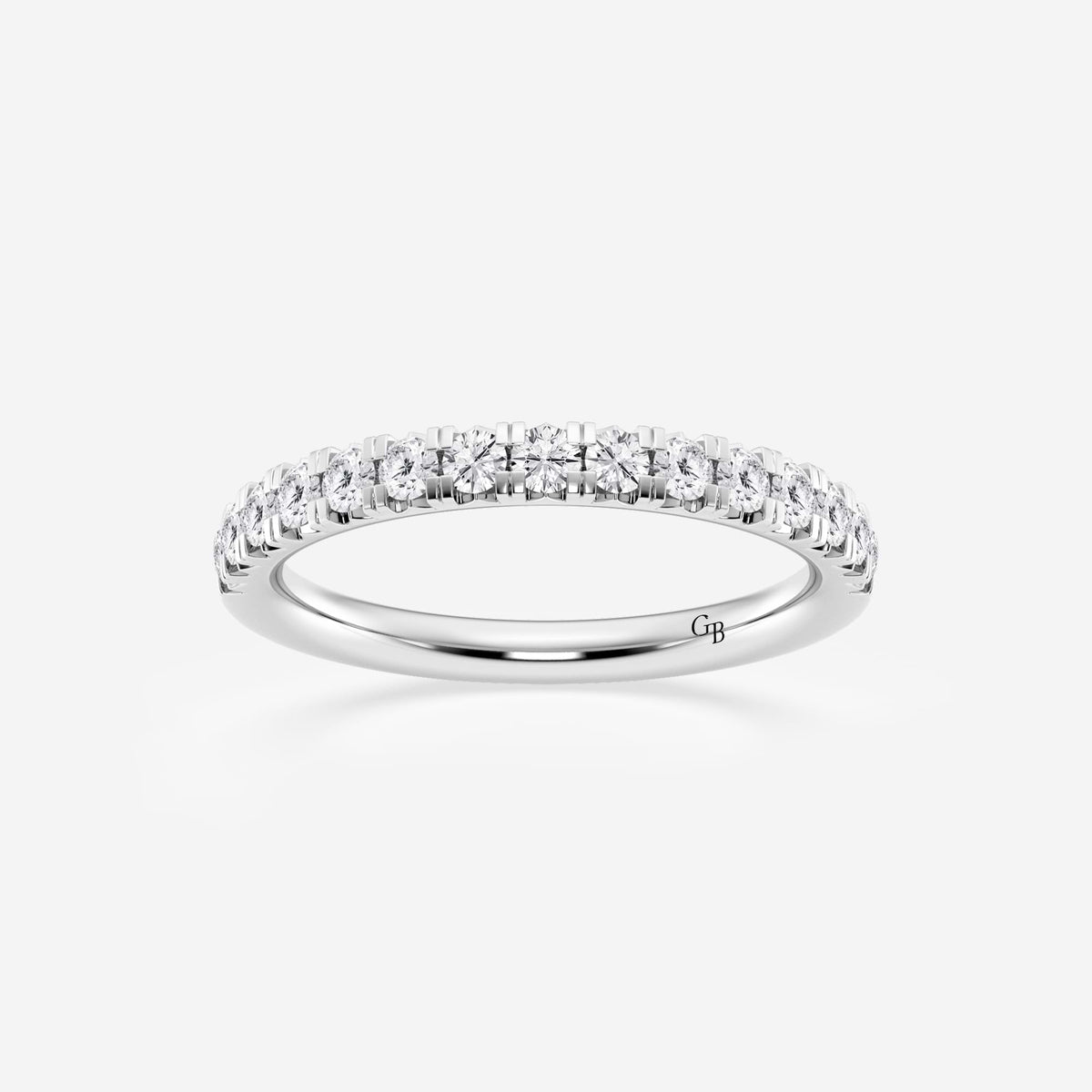 GWA023 - 1/2 ctw Round Lab Grown Diamond French Pave Wedding Band