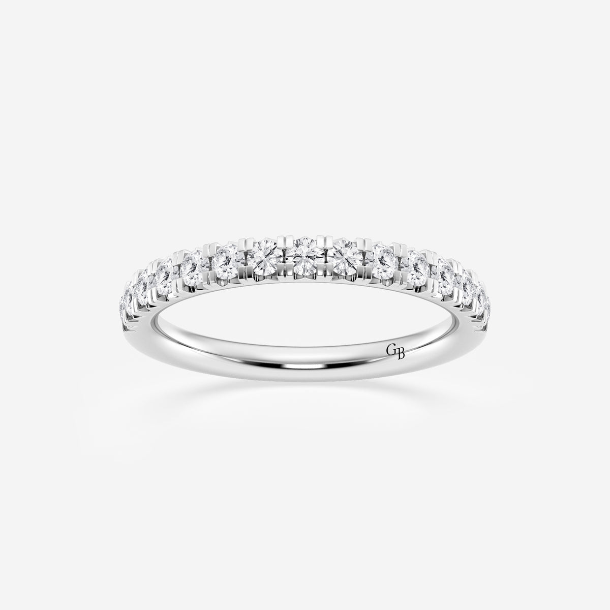 GWA023 - 1/2 ctw Round Lab Grown Diamond French Pave Wedding Band