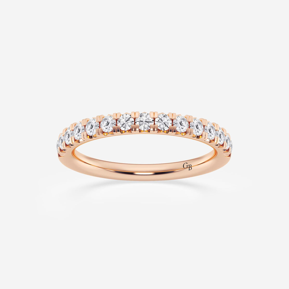 GWA023 - 1/2 ctw Round Lab Grown Diamond French Pave Wedding Band