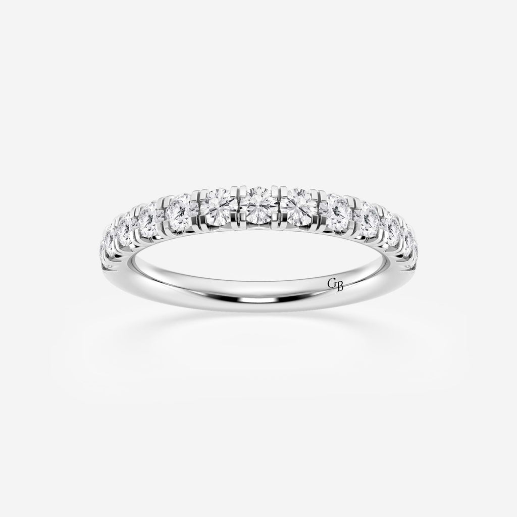 GWA023 - 3/4 ctw Round Lab Grown Diamond French Pave Wedding Band