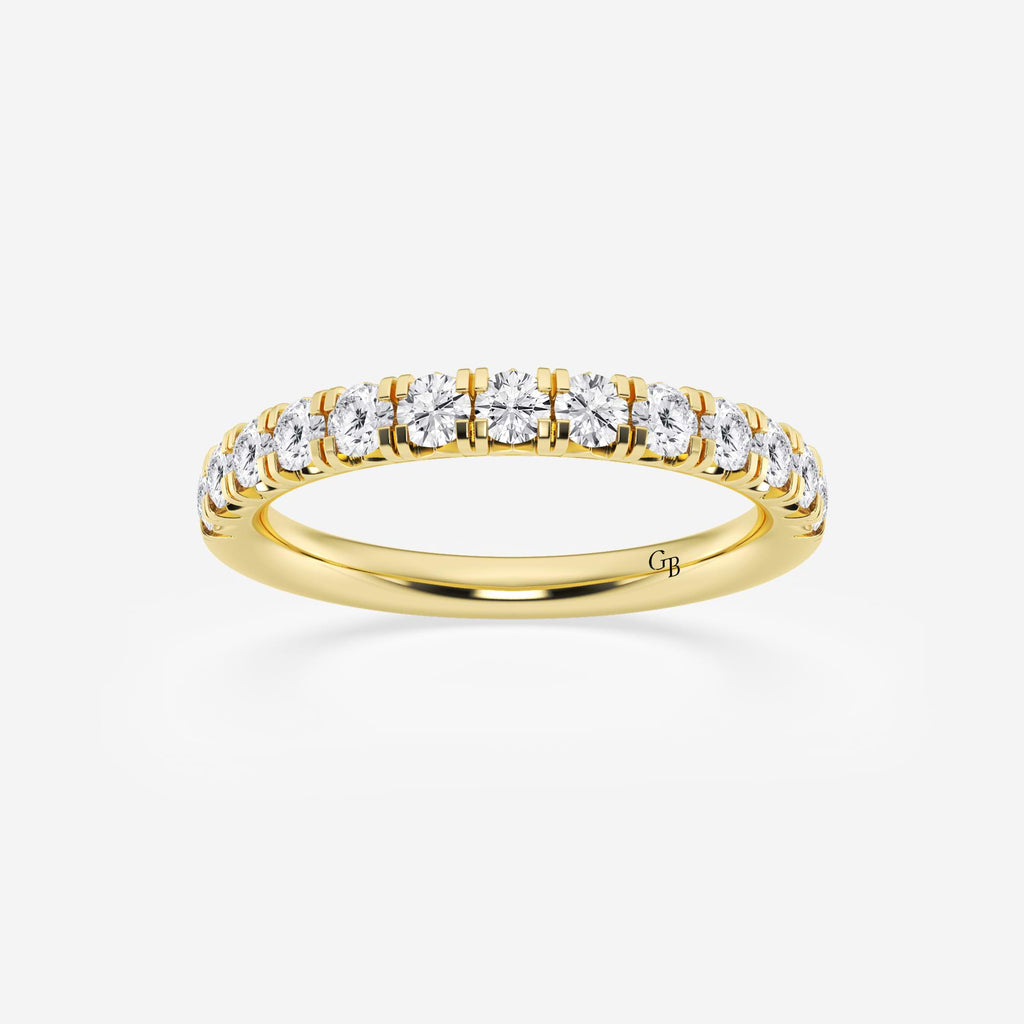 GWA023 - 3/4 ctw Round Lab Grown Diamond French Pave Wedding Band