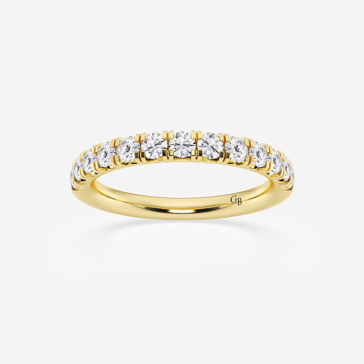 GWA023 - 3/4 ctw Round Lab Grown Diamond French Pave Wedding Band
