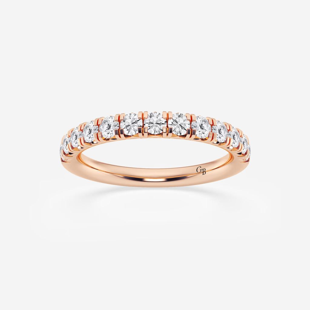 GWA023 - 3/4 ctw Round Lab Grown Diamond French Pave Wedding Band