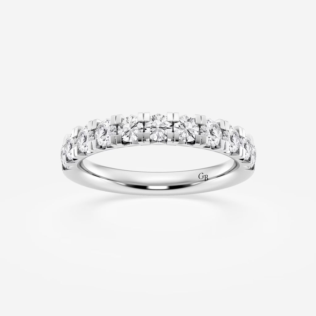 GWA023 - 1 ctw Round Lab Grown Diamond French Pave Wedding Band