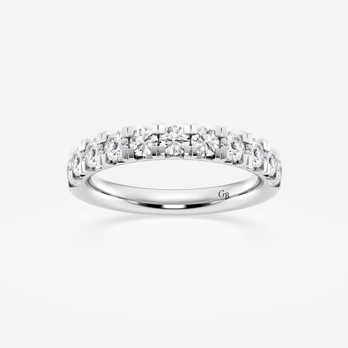 GWA023 - 1 ctw Round Lab Grown Diamond French Pave Wedding Band