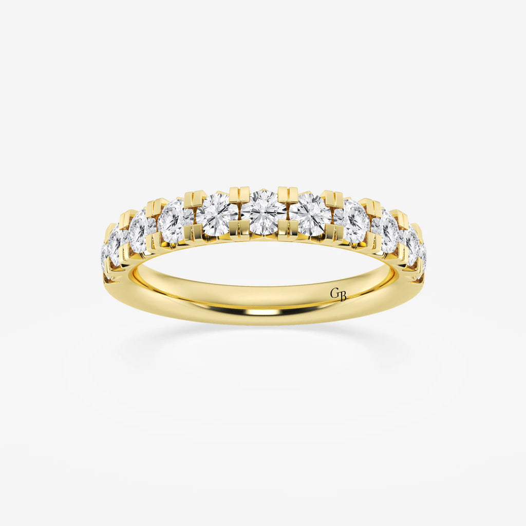 GWA023 - 1 ctw Round Lab Grown Diamond French Pave Wedding Band
