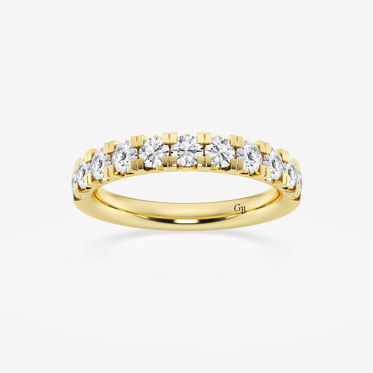 GWA023 - 1 ctw Round Lab Grown Diamond French Pave Wedding Band