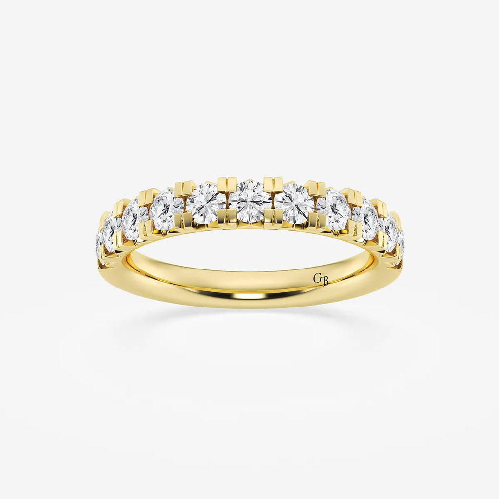 GWA023 - product video for 1 ctw Round Lab Grown Diamond French Pave Wedding Band