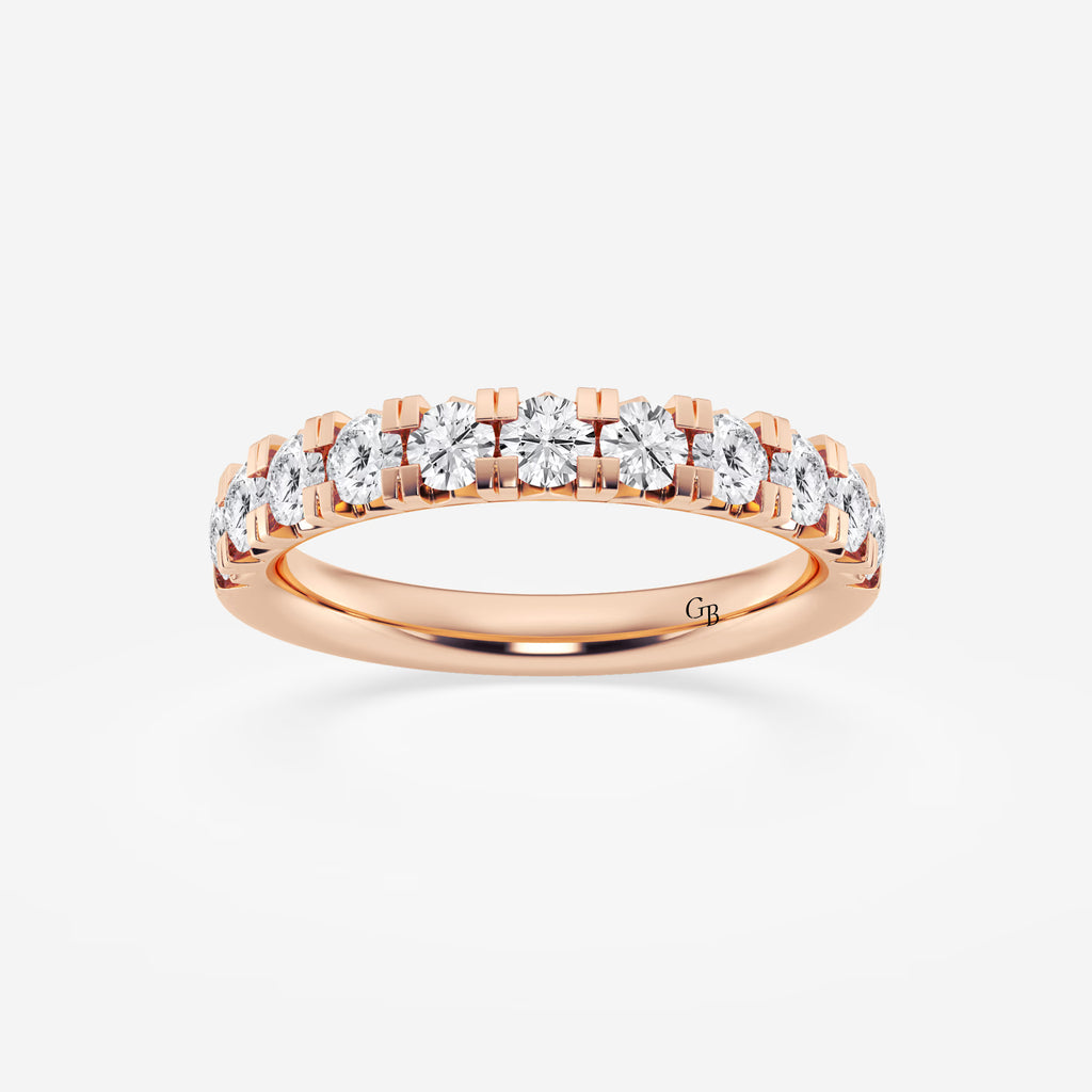 GWA023 - 1 ctw Round Lab Grown Diamond French Pave Wedding Band
