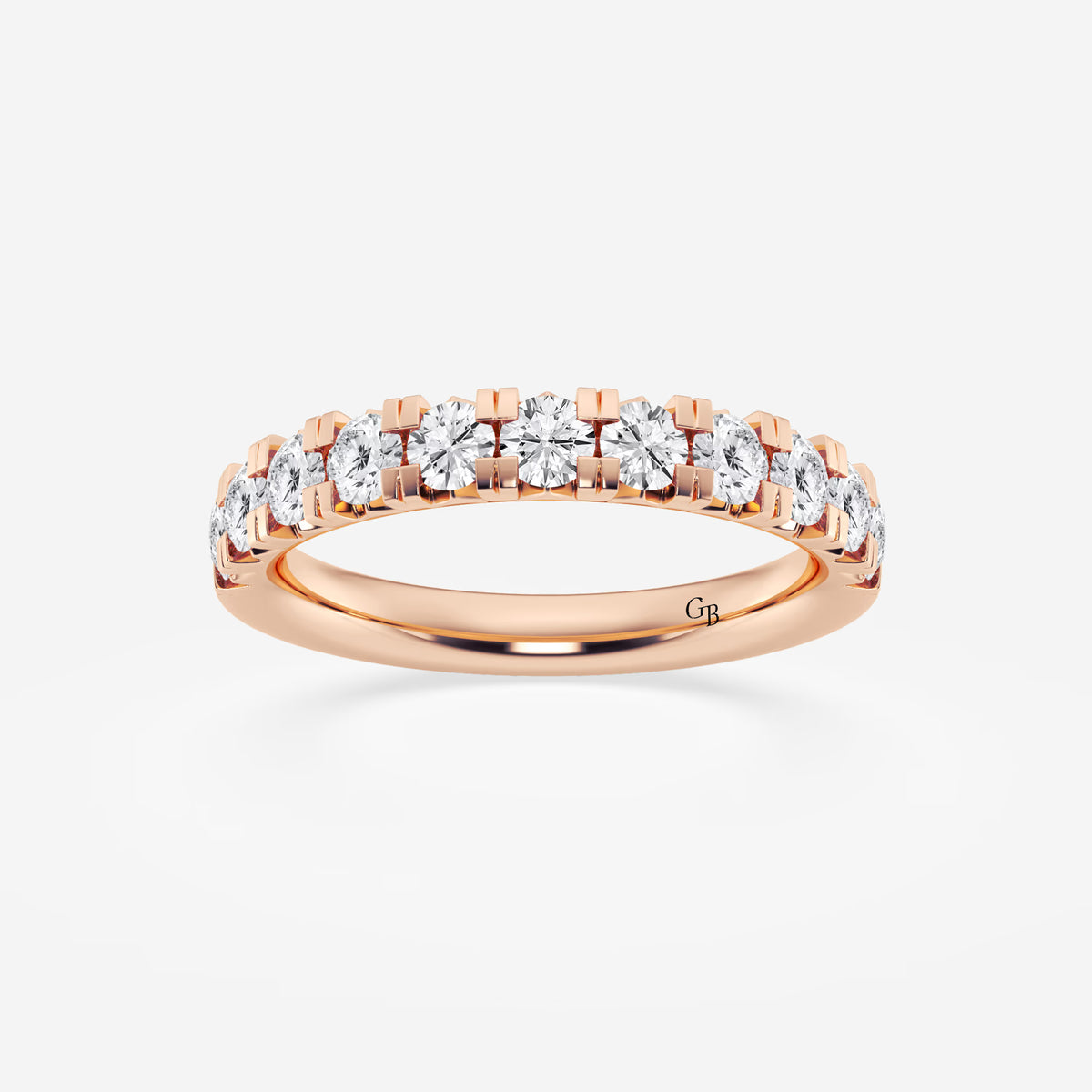 GWA023 - 1 ctw Round Lab Grown Diamond French Pave Wedding Band