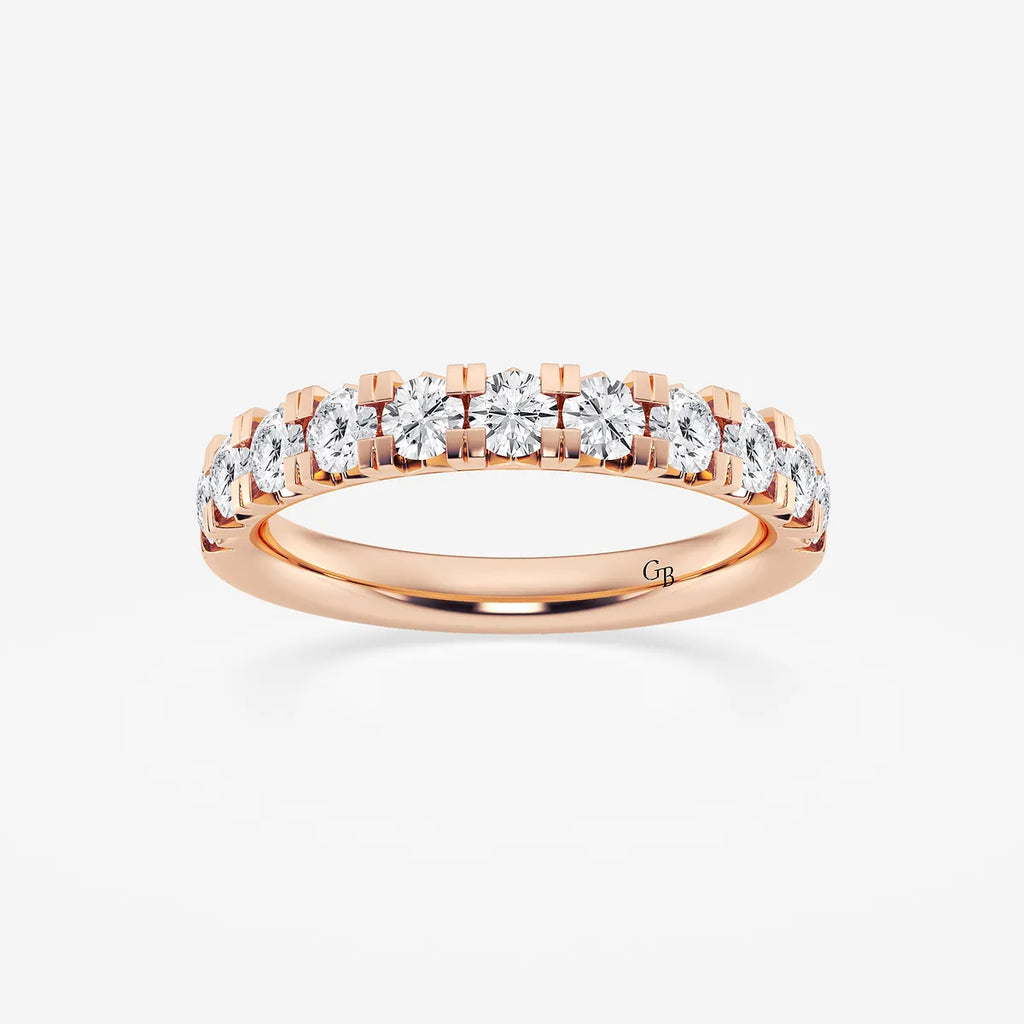 GWA023 - product video for 1 ctw Round Lab Grown Diamond French Pave Wedding Band