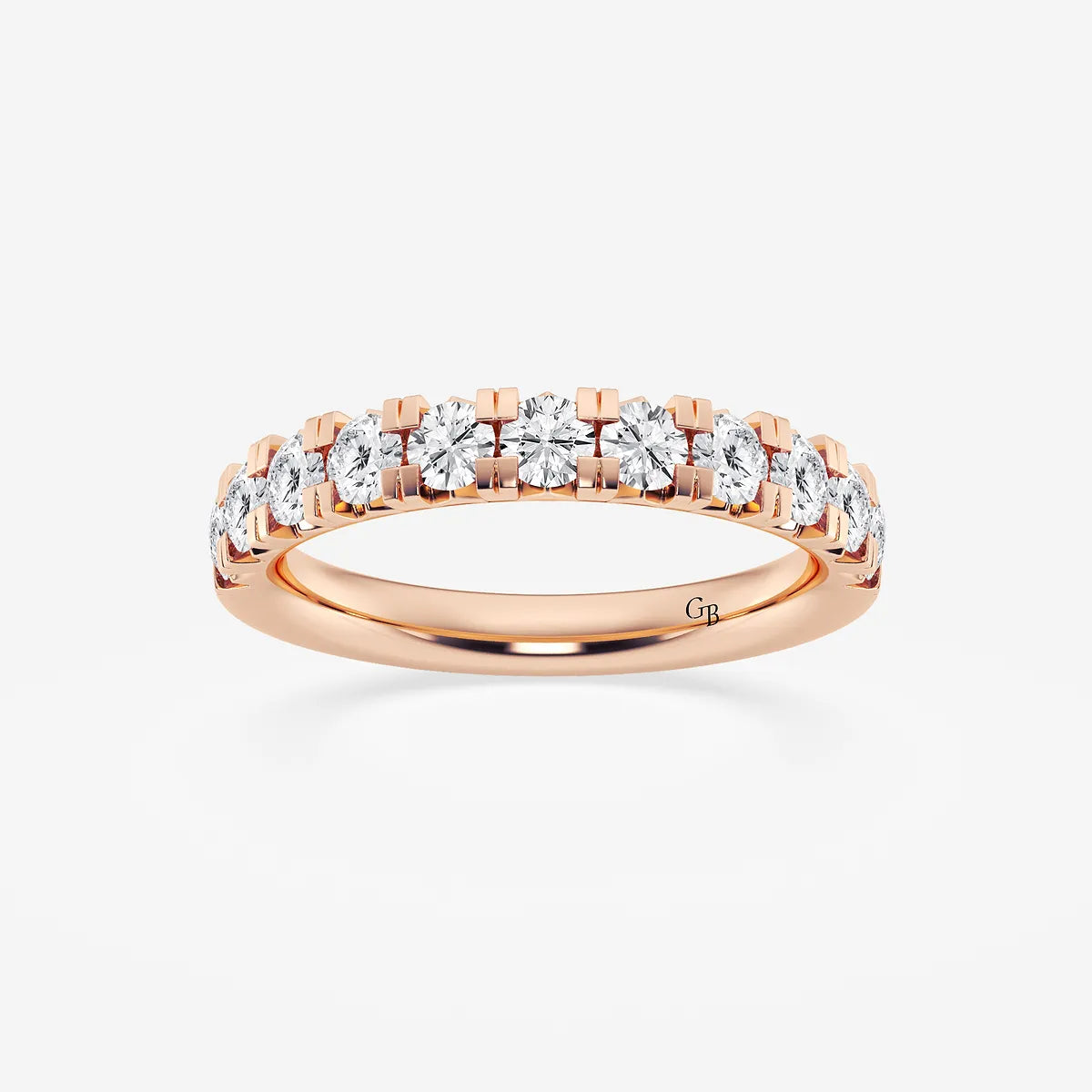 GWA023 - product video for 1 ctw Round Lab Grown Diamond French Pave Wedding Band