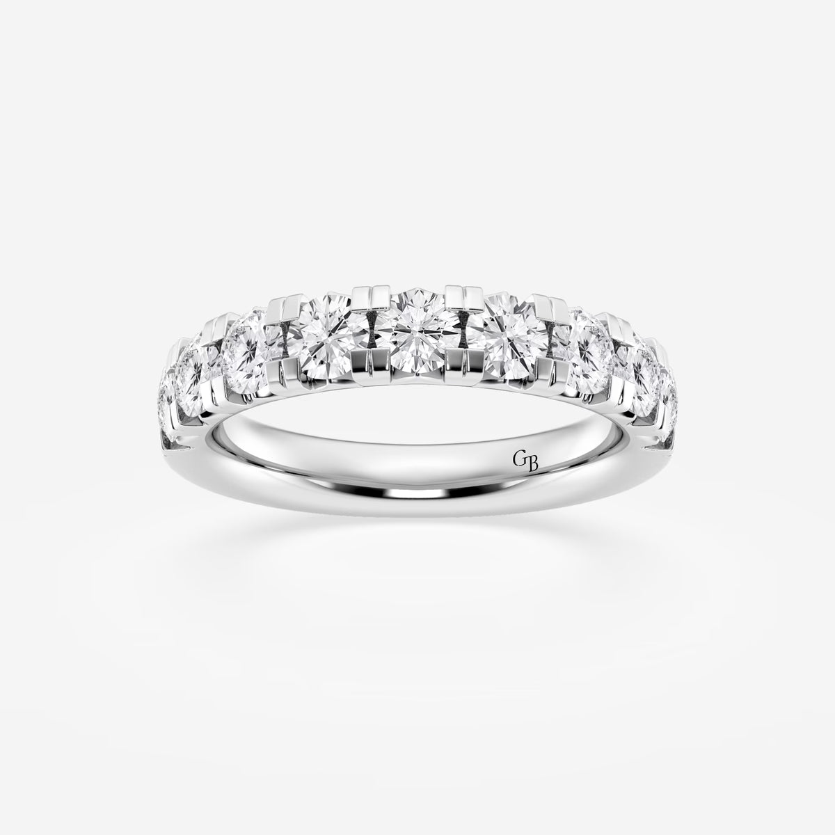 GWA023 - 1 1/2 ctw Round Lab Grown Diamond French Pave Wedding Band