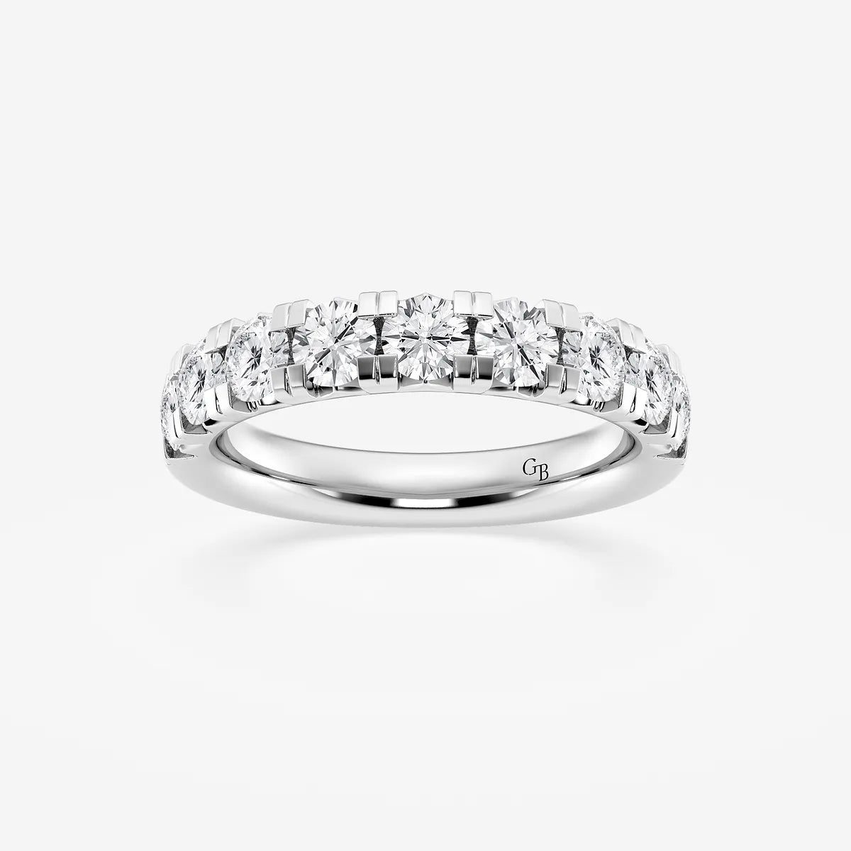 GWA023 - product video for 1 1/2 ctw Round Lab Grown Diamond French Pave Wedding Band