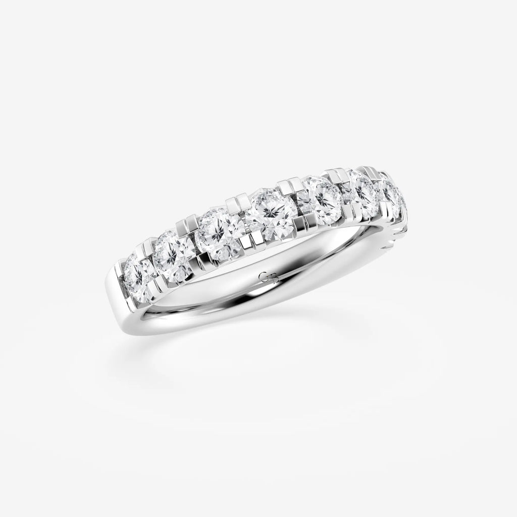 GWA023 - Additional Image 1 for  1 1/2 ctw Round Lab Grown Diamond French Pave Wedding Band