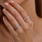 GWA023 - 1 1/2 ctw Round Lab Grown Diamond French Pave Wedding Band