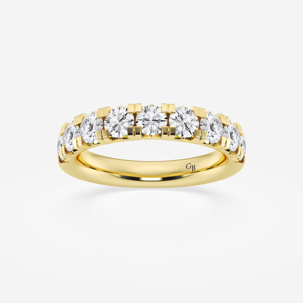 GWA023 - 1 1/2 ctw Round Lab Grown Diamond French Pave Wedding Band